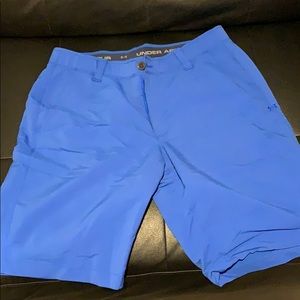 Men’s royal blue under armor shorts 34